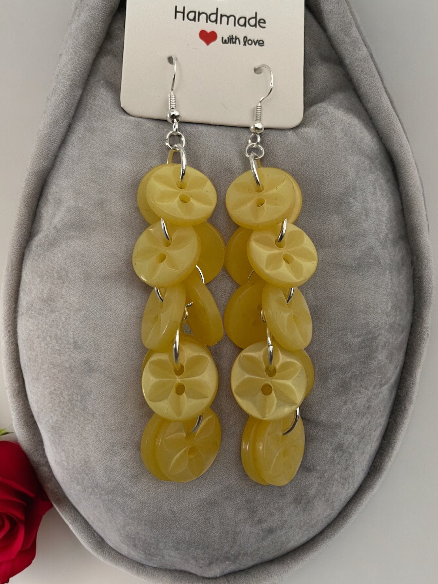 A Resin Buttons Earrings