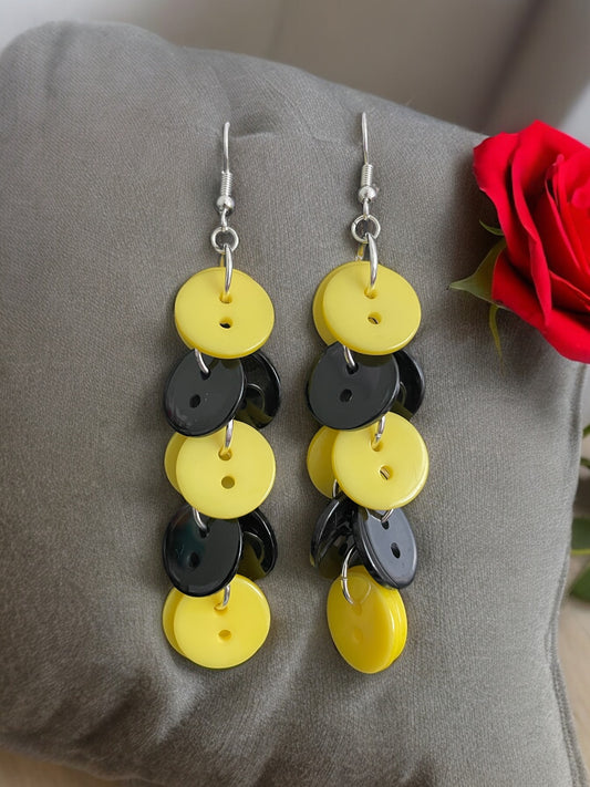 A Resin Buttons Earrings