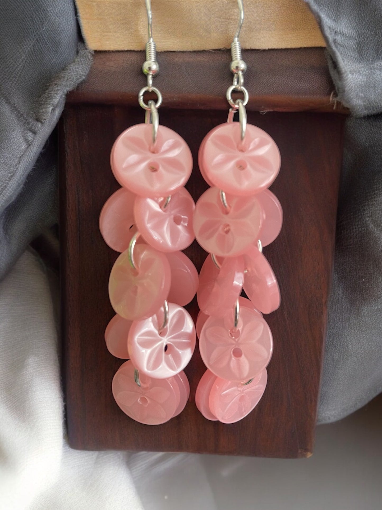 A Resin Buttons Earrings