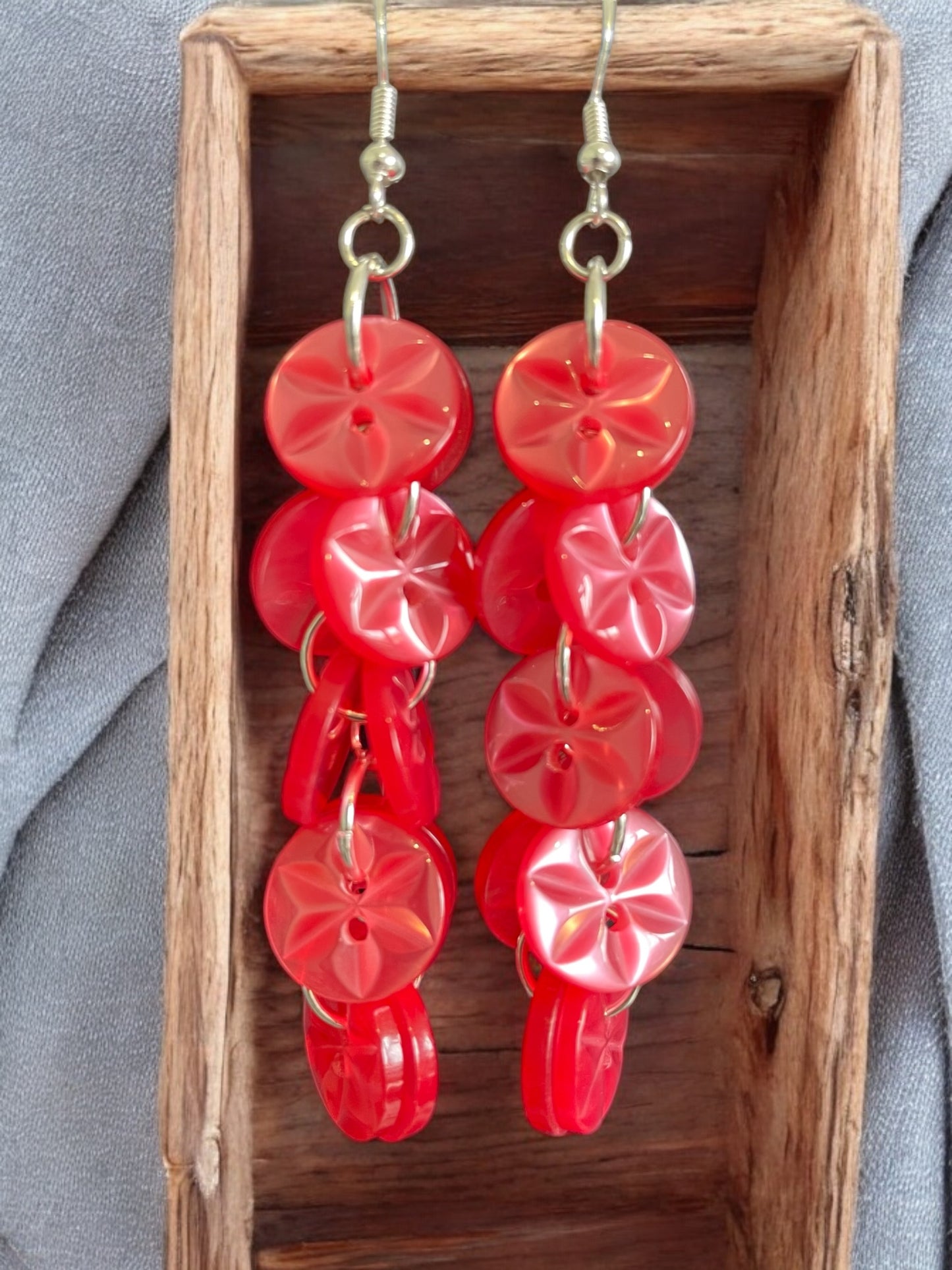 A Resin Buttons Earrings