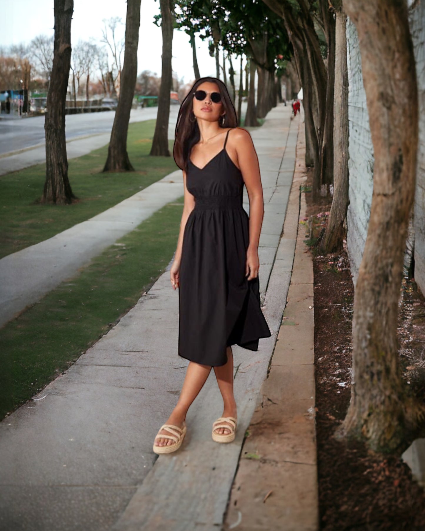 Cami Shirred Waist Midi Dress/ I Saw It First